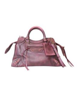 Balenciaga Metallic Pink Leather Neo City Bag