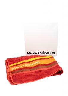 Paco Rabanne Embroidered Logo Orange Cotton Beach Towel