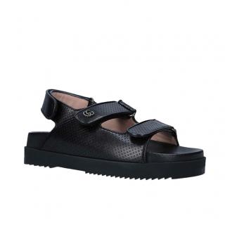Gucci Black Perforated Leather Lil Dad Sandals