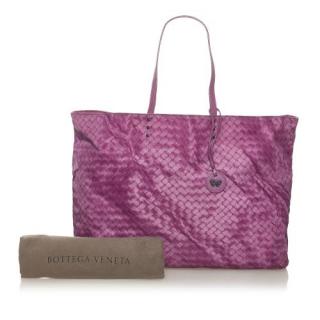 Bottega Veneta Vintage Violete Intrecciolusion Nylon Tote Bag