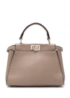 Fendi Taupe Leather Mini Peekaboo Bag
