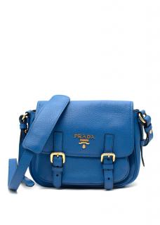 Prada Blue Leather Satchel Bag