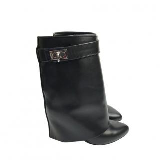 Givenchy Black Leather Shark Heeled Ankle Boots