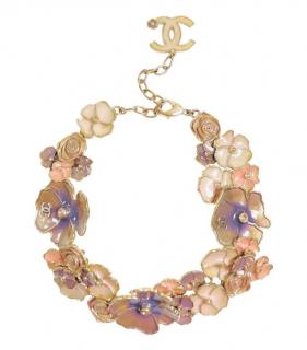 Chanel Marie Antoinette Pastel Enamel Flower Necklace