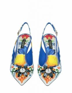 Dolce & Gabbana Majolica Crystal Embellished Heeled Pumps