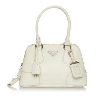Prada White Saffiano Leather Bag