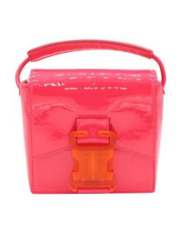 Christopher Kane Neon Pink Patent Safety Buckle Mini Bag