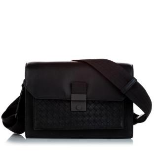 Bottega Veneta Black Intrecciato Leather Bag