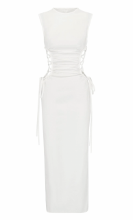 Christopher Esber White Cut-Out Side Wiggle Dress