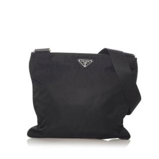 Prada Black Tessuto Nylon Messenger Bag