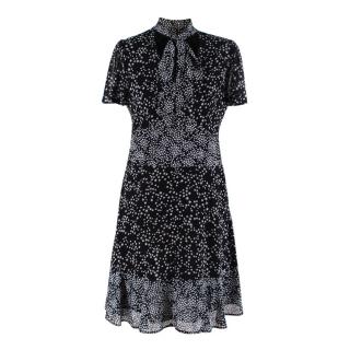 Michael Micheal Kors Black & White Mix Star Printed Short Dress