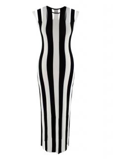 Christopher Kane Black & White Striped Knitted Dress