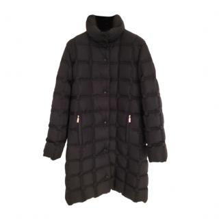 Moncler Vintage Black Square-Quilted Long Coat