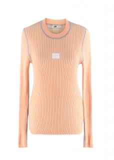 Eytys Incubus Peach Cotton-Blend Ribbed Long Sleeve Top