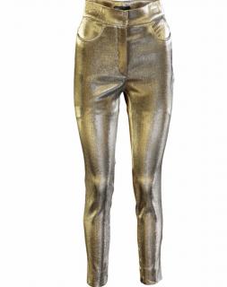 Dolce & Gabbana Gold Lame High-Rise Stretch Trousers