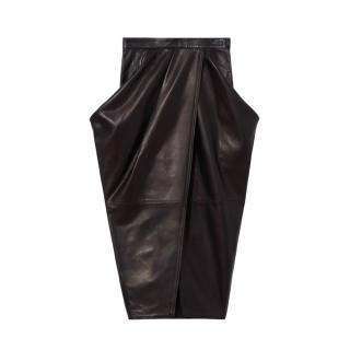 Proenza Schouler Black Leather Wrap Skirt
