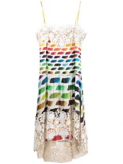  Chanel iconic silk and lace rainbow coloured ''Colorama'' dress