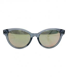 Dior blue lucite/laser metal arm sunglasses 