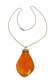 Bespoke Baltic Amber Yellow Gold Necklace 