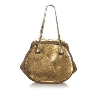 Chloe  Gold Sequin Embellished Evening Bag 