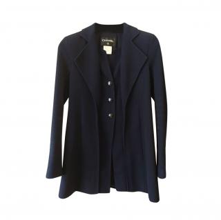 Chanel Navy CC Buttons Double-Lapel Jacket