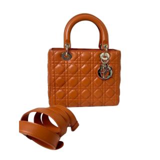 Christian Dior Caramel Leather Lady Dior Medium Bag