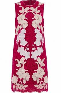 Dolce & Gabbana Hot-Pink & White Taormina Corded Lace Shift Dress