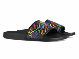 Gucci Black GG Psychedelic Pool Slides