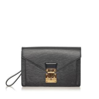 Louis Vuitton Black Epi Pochette Sellier Dragonne Bag