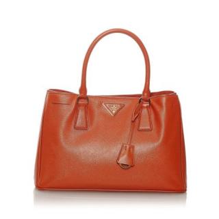 Prada Orange Saffiano Leather Galleria Bag