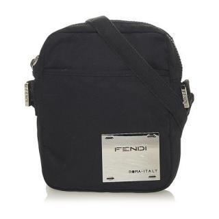 Fendi Vintage Black Nylon Crossbody Bag