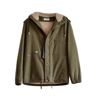 Saint Laurent Shearling Lined Army Jacket