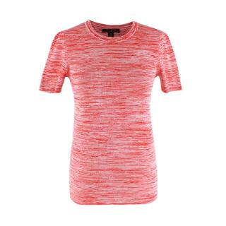 Louis Vuitton Red & Grey Marl Silk Knitted T-Shirt