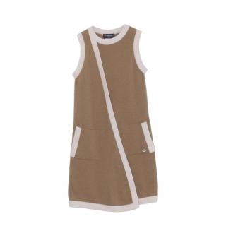 Chanel Camel & Ivory Knitted Tabard Dress