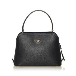 Prada Black Saffiano Leather Matinee Bag