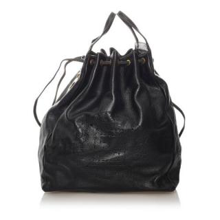 Fendi Vintage Black Leather Bucket Bag
