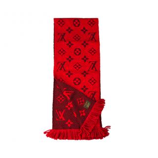 Louis Vuitton Red Logomania Wool Scarf