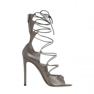 Gianvito Rossi Metallic Lace-Up Sandals