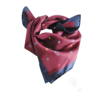 Gucci Reversible Burgundy 45cm Square Scarf