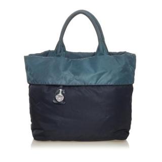 Prada Bicolour Blue Tessuto Nylon Reversible Bag