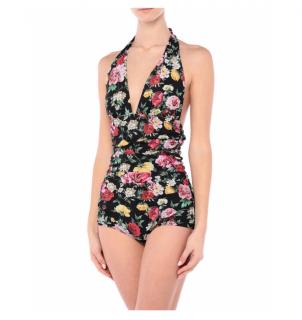 Dolce & Gabbana Floral Print Halterneck Swimsuit
