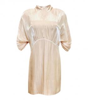 Prada Blush Cut-Out Charmeuse Short Dress