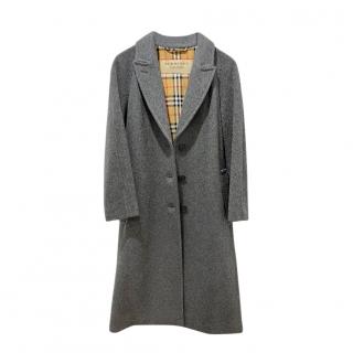 Burberry Charcoal Melange Wool Long Coat