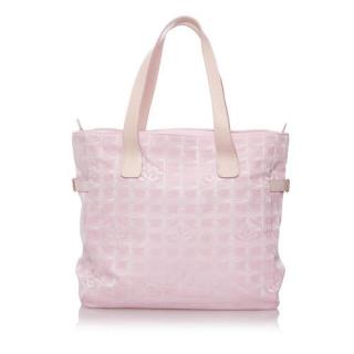 Chanel Vintage Pink Nylon New Travel Line Tote Bag