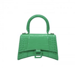 Balenciaga Neon-Green Embossed Croc Leather Hourglass XS Bag