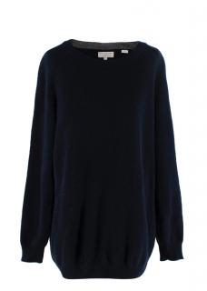 Chinti and Parker Navy Cashmere Round Neck Sweater