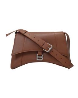 Balenciaga Brown Leather Soft Hour Should M Bag