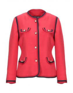 Gucci Red Silk Blend 4-Pocket Jacket with Faux Pearl Buttons