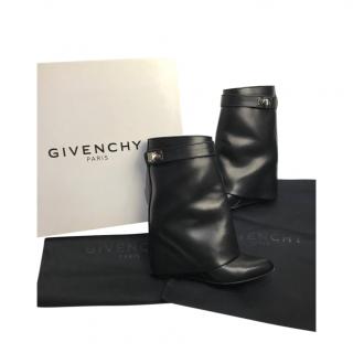 Givenchy Black Leather Shark Heeled Ankle Boots