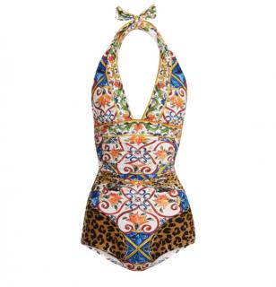 Dolce & Gabbana Multicolour Caretto Print Swimsuit